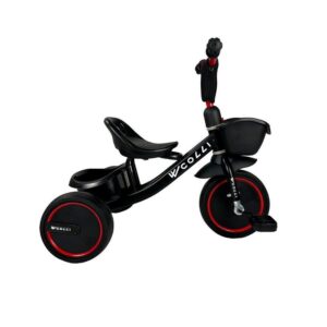 Bicicleta Infantil Colli Triciclo Kim Aro 12 - Quadro de Aço Carbono, Duplo Cesto, Preta