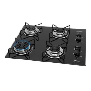 Fogão Cooktop a Gás Fischer Fit Line 36350-102675 4 Bocas Mesa Vidro Acendimento Automático Bivolt