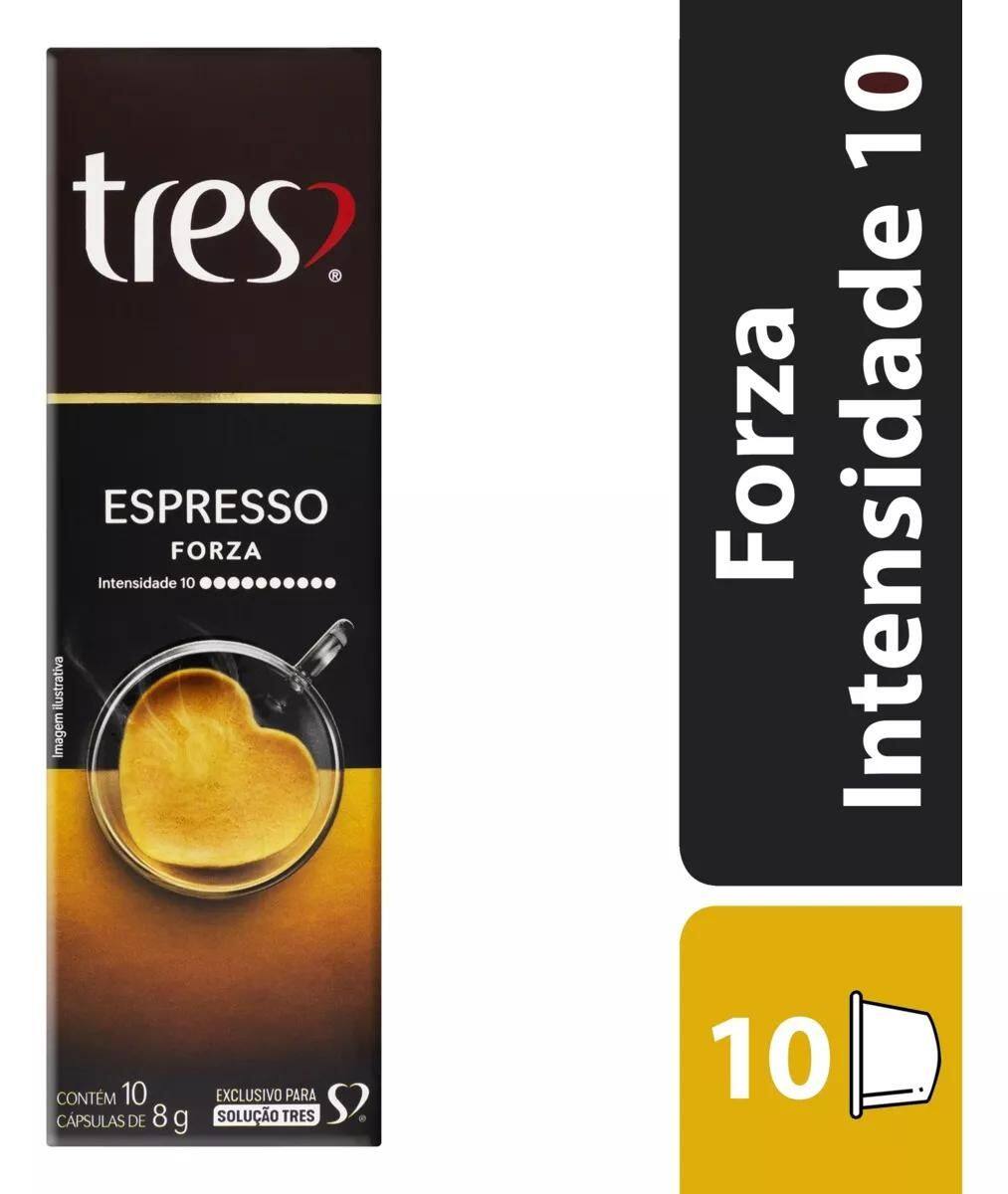 Cápsula Café Três Corações Espresso Forza 10 Unidades 8g